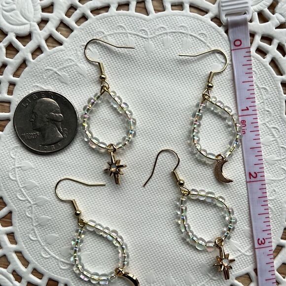 Celestial Elements Moon & Star Dangle Earrings set of 4 Pieces - Picture 5 of 11